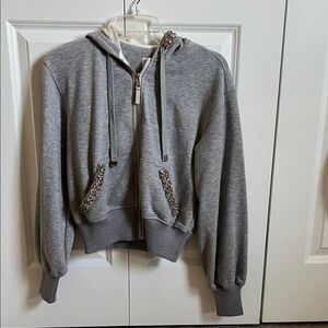 NWT Cinq a Sept Maddie crystal hoodie XXS